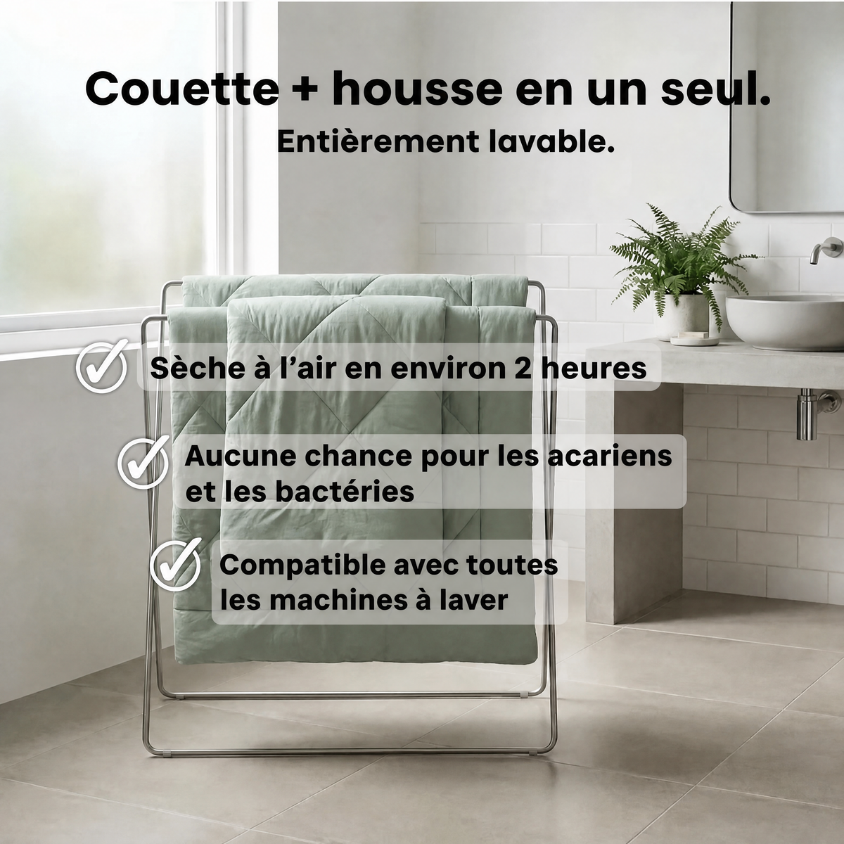 Couette Nelayan® 2 en 1 qui élimine le besoin de draps